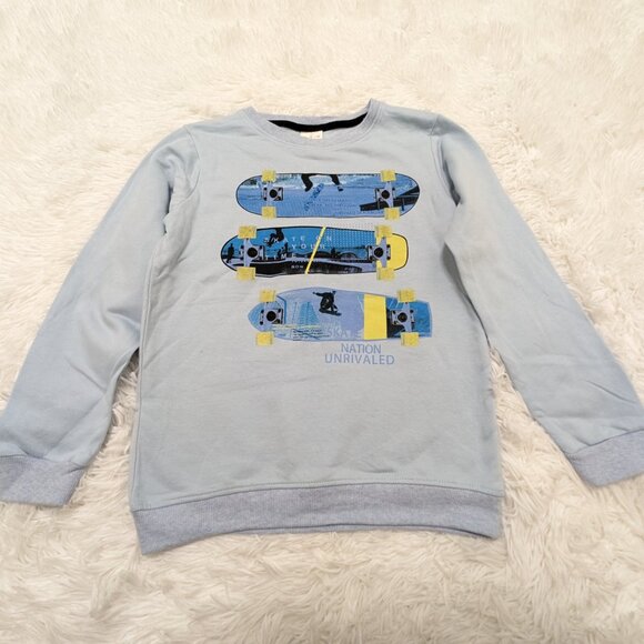 Zara Unisex Light Blue Casual Crew Neck fleece lined Sweatshirt for 10Yrs NWOT - Picture 2 of 7
